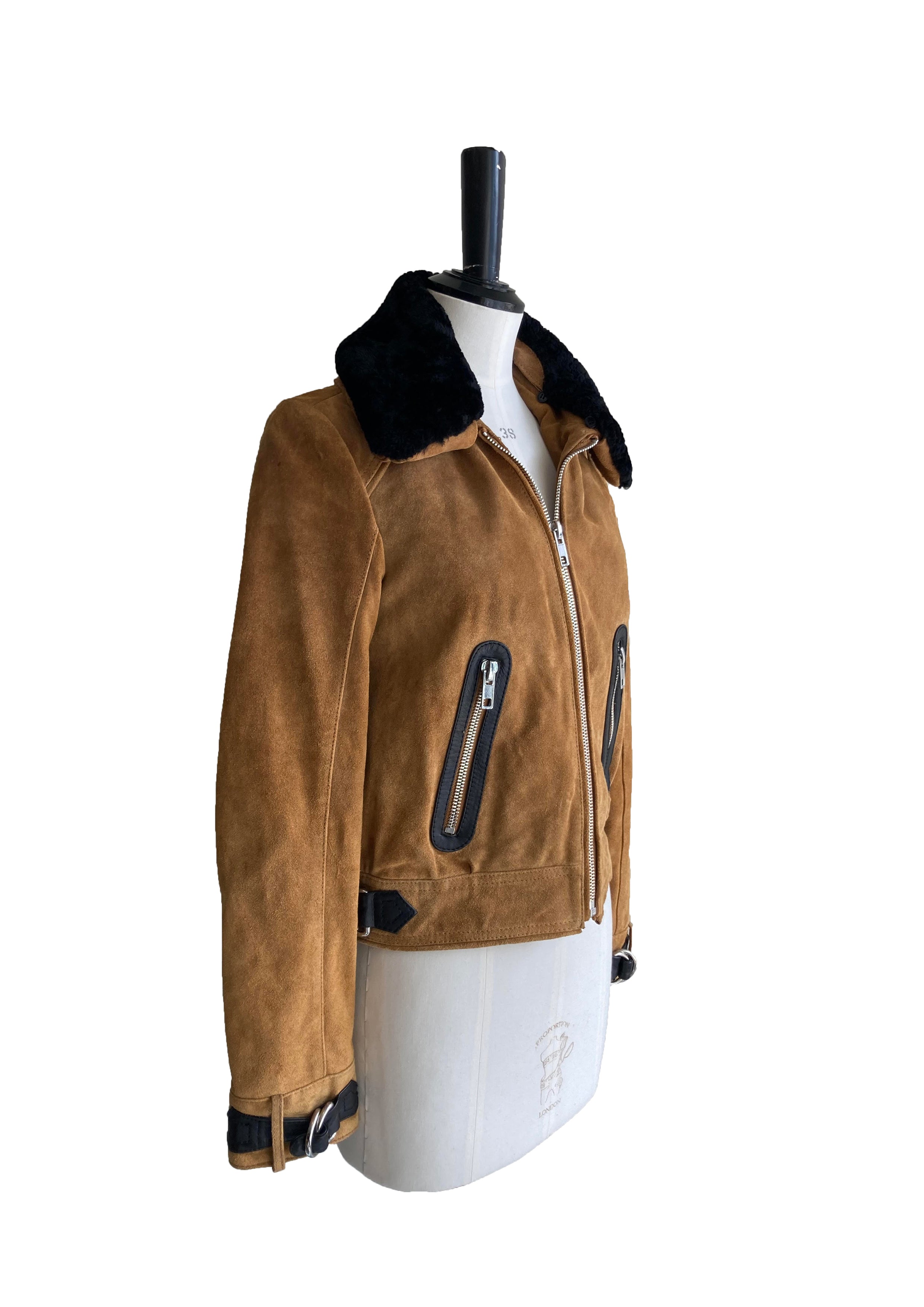 Maje shearling leather jacket hotsell