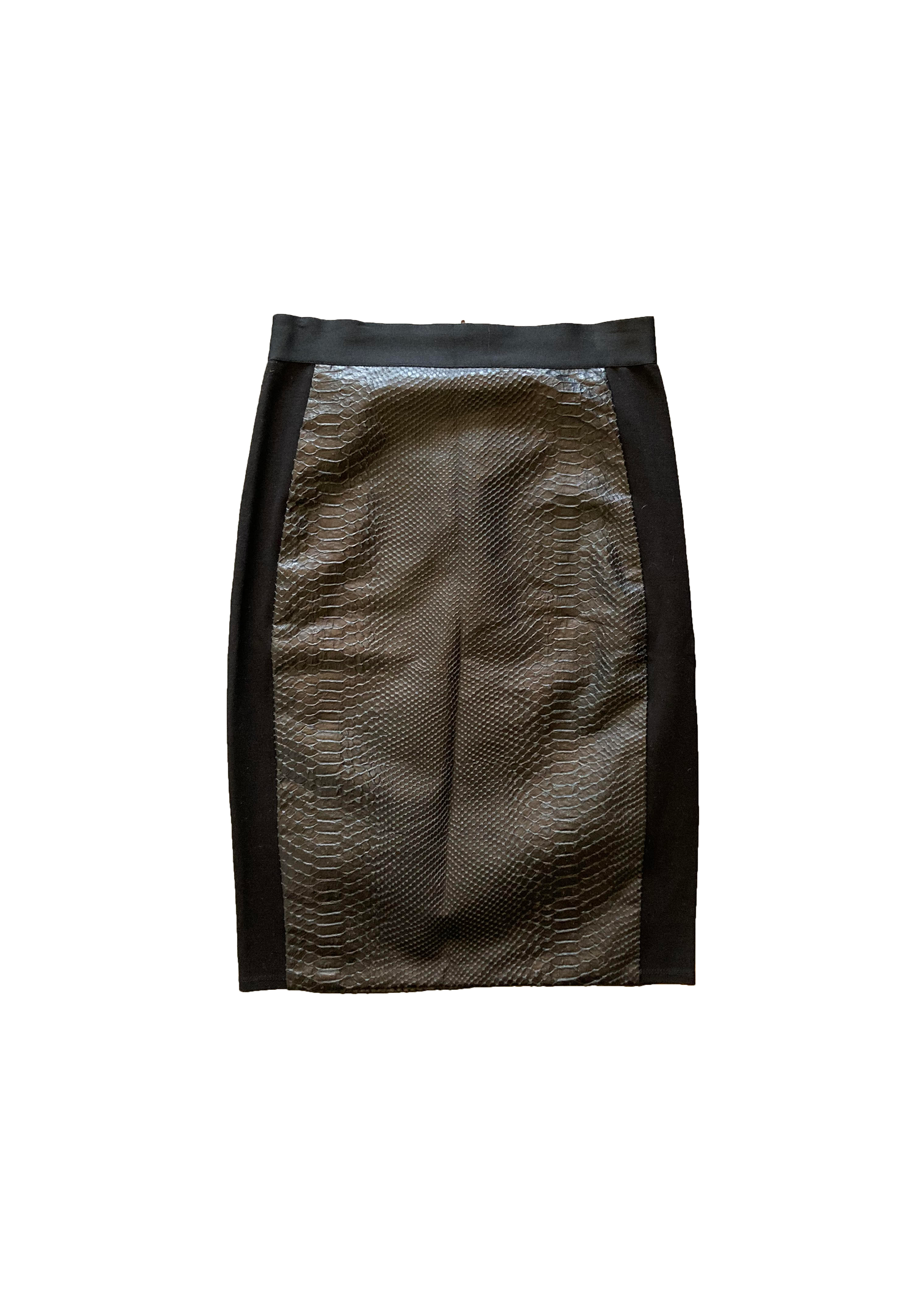 Black snakeskin hotsell leather skirt