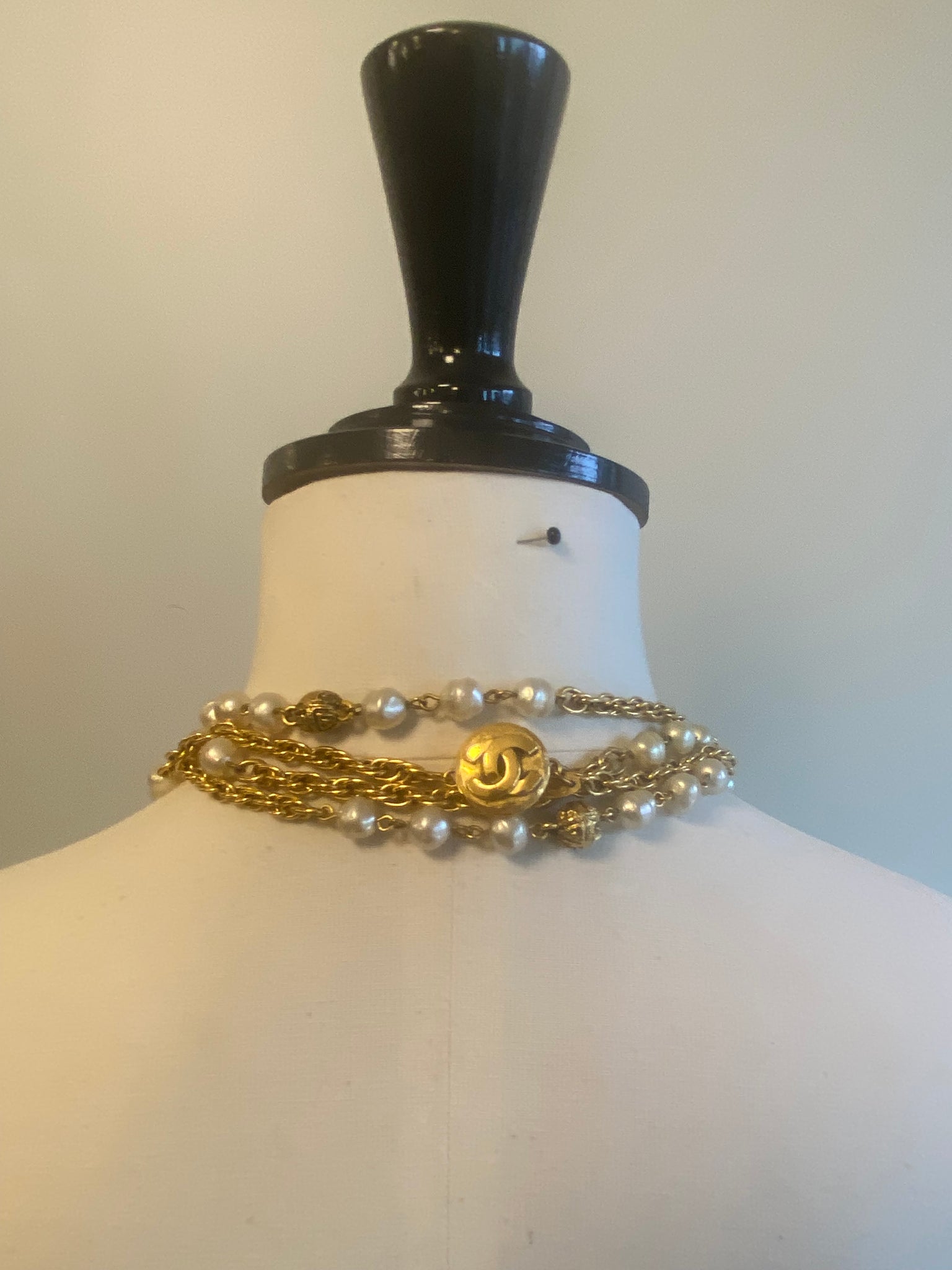 Vintage Chain and Pearl Necklace