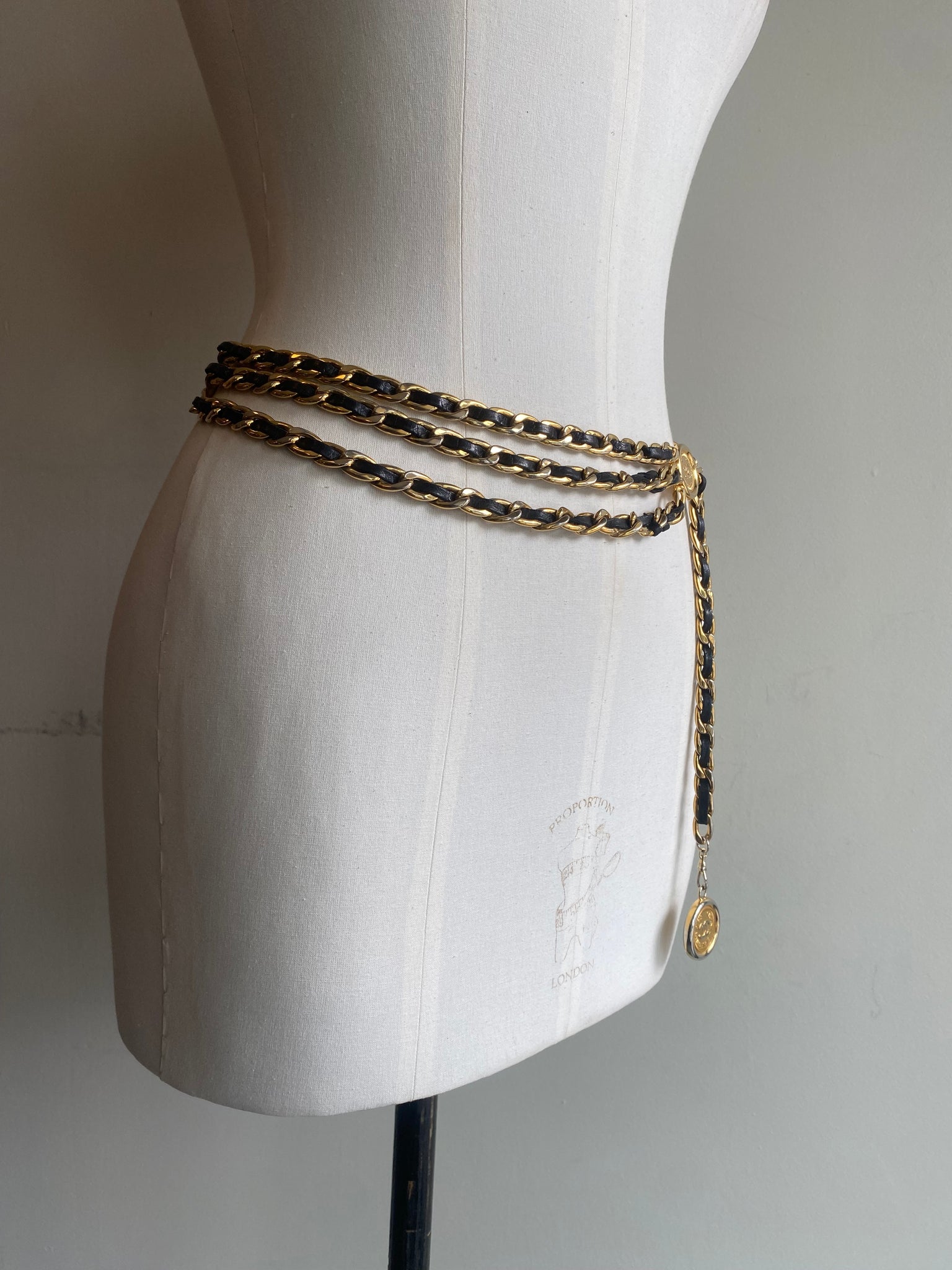 Vintage Leather & Chain Belt