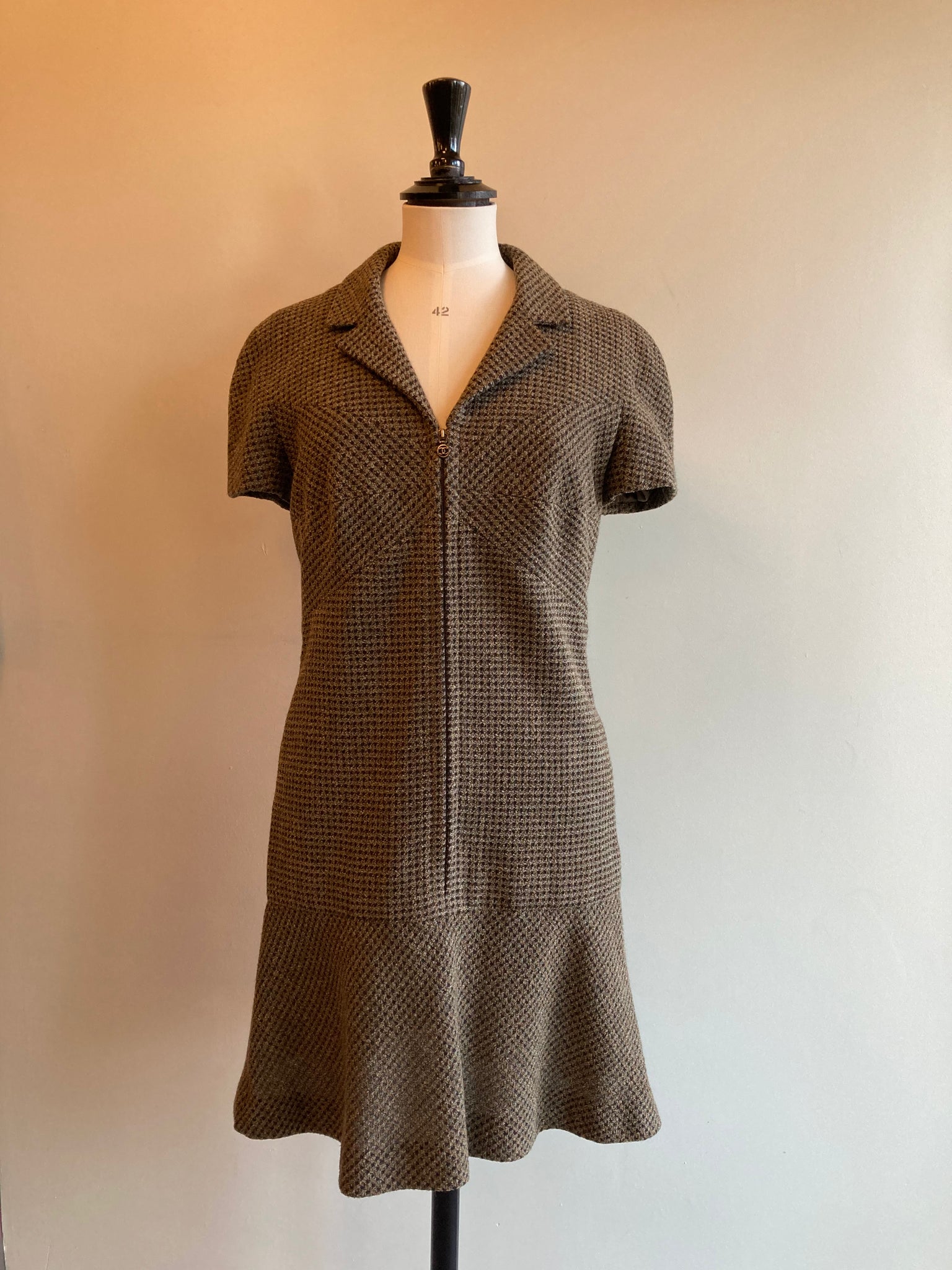 Vintage Boucle Zip Dress