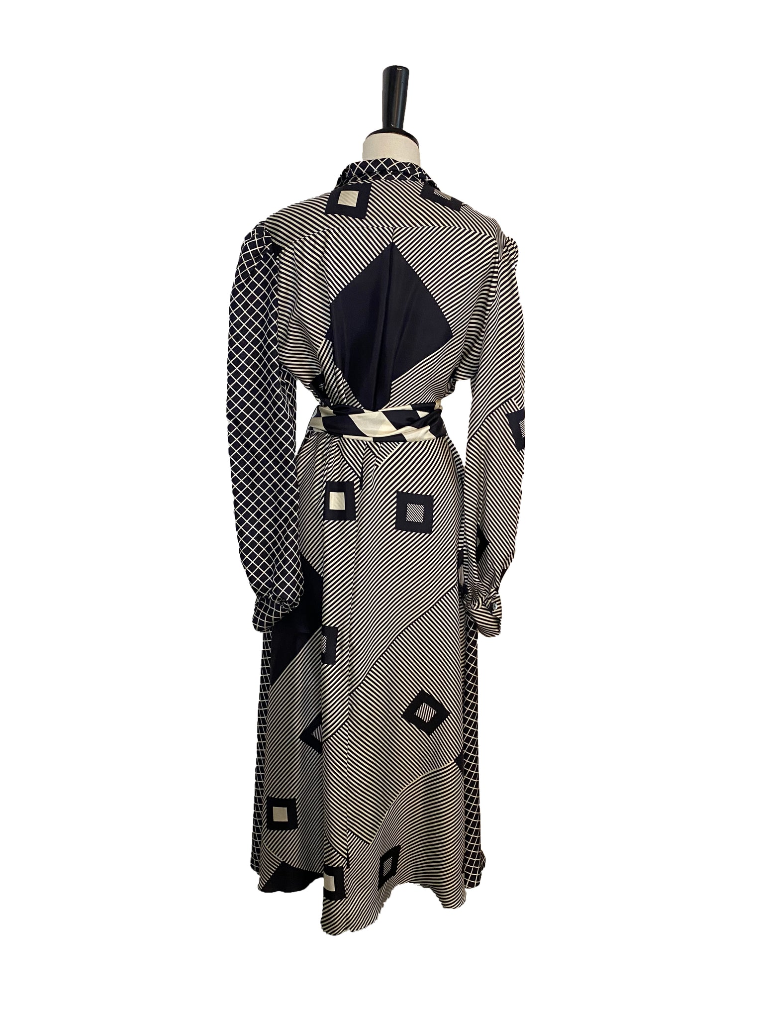 Geometric Patterned Silk Dress