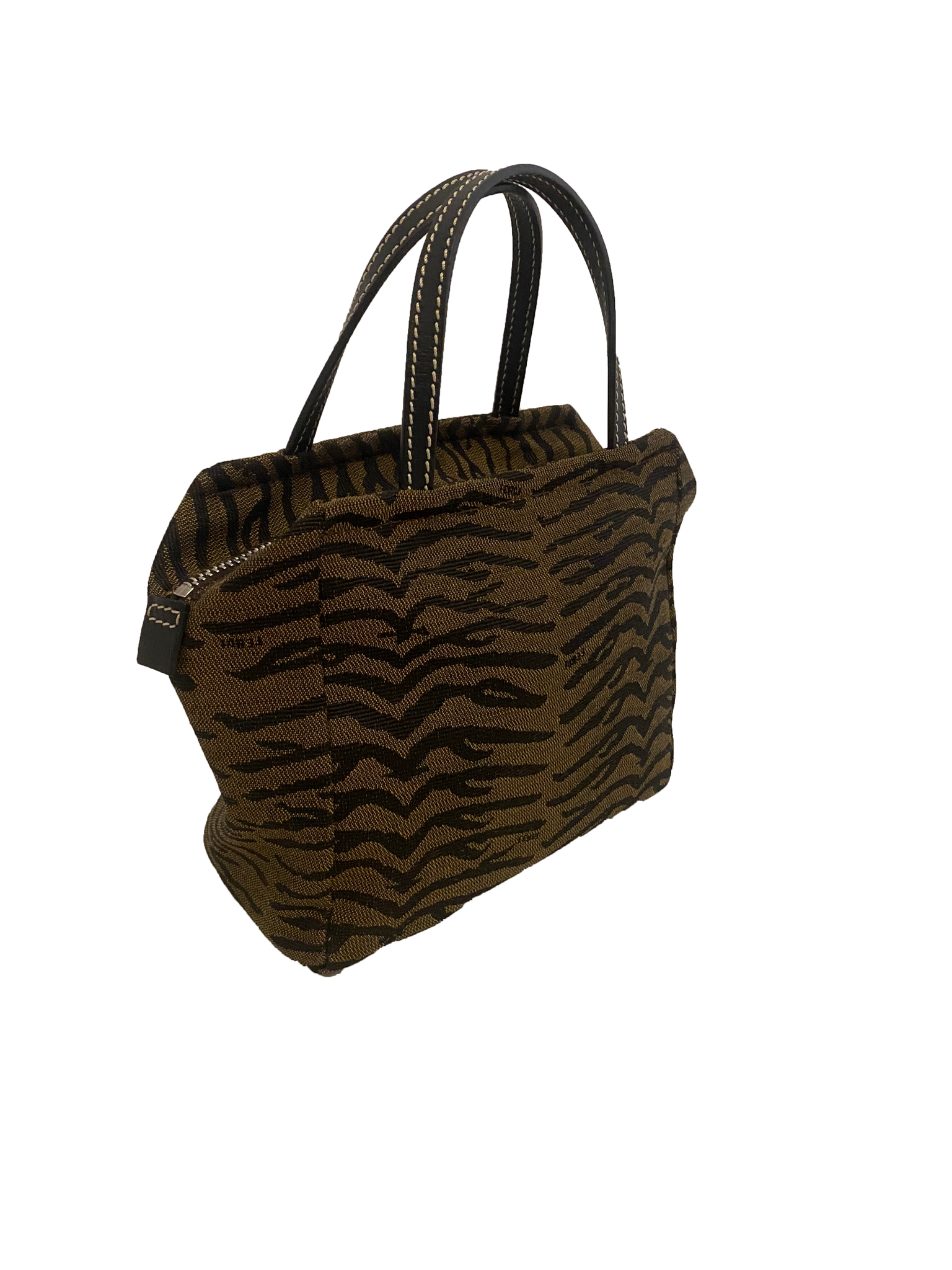 Tiger Print Canvas Cosmetic Bag