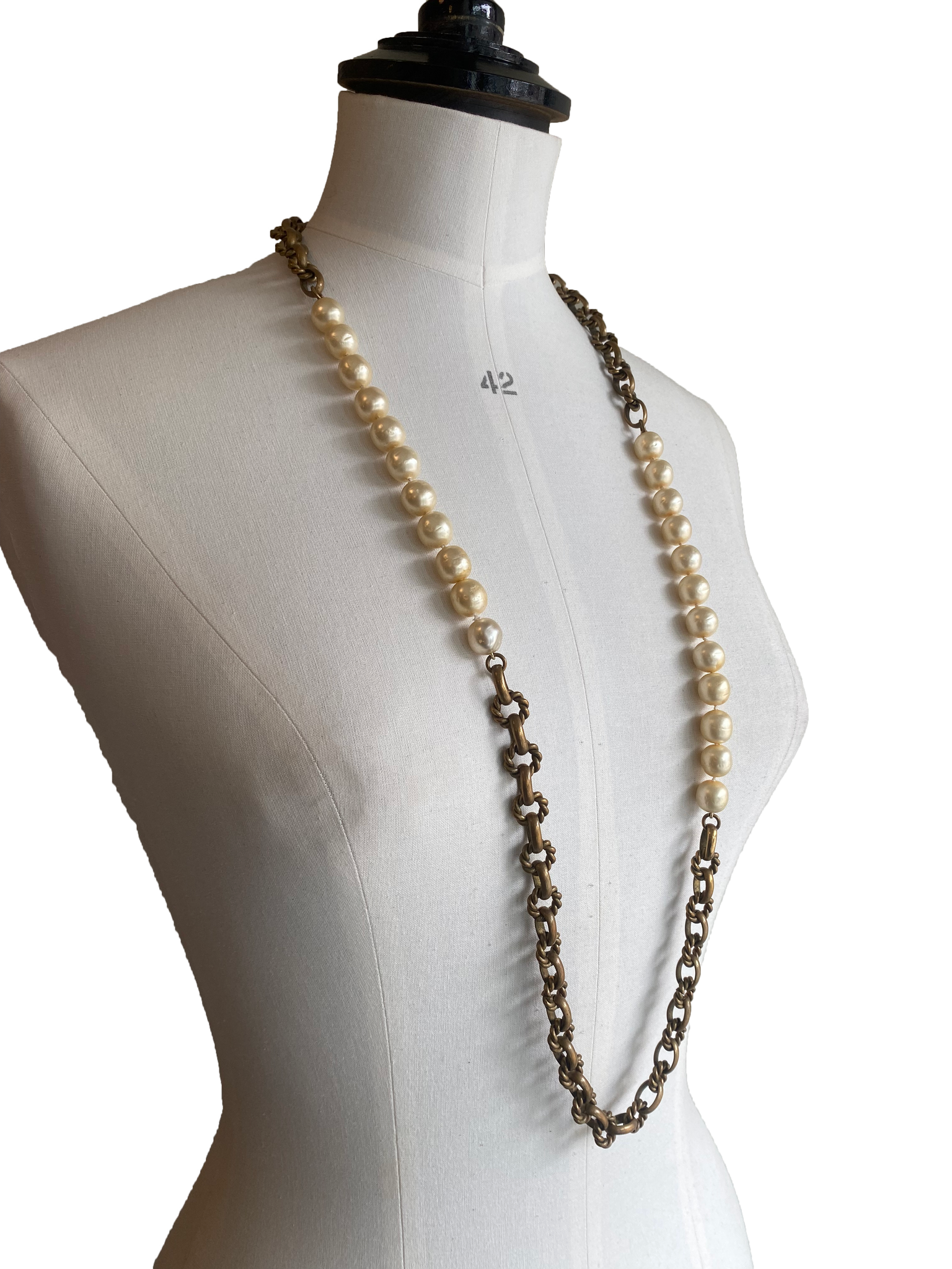 Vintage Twisted Chain & Pearl Sautoir